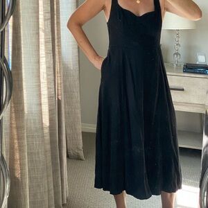 Old Navy Black Sweetheart Neck Midi Dress